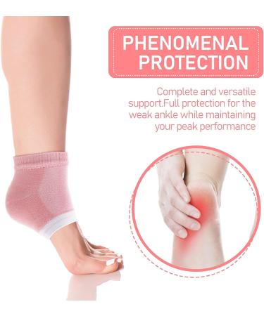 Sibba Gel Heel Socks - Moisturizing Treatment for Cracked Heels | Open Toe Day/Night Care for Soft, Beautiful Skin - Pink (2 Pairs) - Buy Online on GoSupps.com