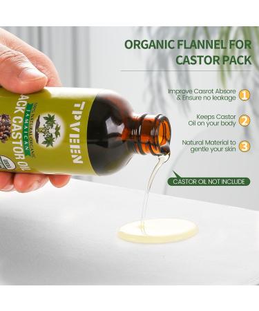 Unbleached Organic Cotton Pack Wrap for Castor Oil | 100% Organic & Synthetic Free | SGS Certified Flannel for Liver Abdomen Neck & Joint Relaxation (12x27 in - Buy Online on GoSupps.com