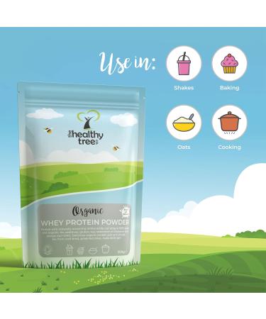 Organic Whey Protein Powder (300g) by TheHealthyTree - Grass Fed, Unflavoured, Gluten-Free Natural Protein for Muscle Growth & Recovery - Pack of 1 - Buy Online on GoSupps.com