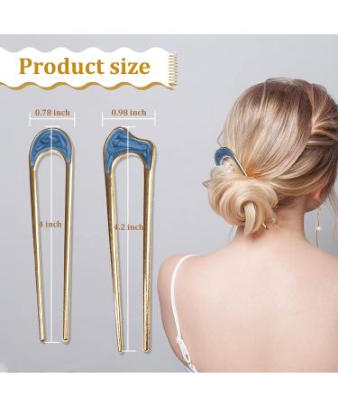 Vintage 5-Piece Metal U-Shaped Hairpin Set for Elegant Hair Styling - French Chignon Pins for Women and Girls - Buy Online on GoSupps.com