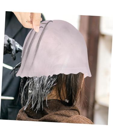 FRCOLOR 5pcs Silicone Highlighter Cap Salon Hairdressing Tools Salon Hair Caps Salon Hair Highlighting Hat Highlight Cap for Hair with Hook Coloring Pink Translucent Headgear - Buy Online on GoSupps.com