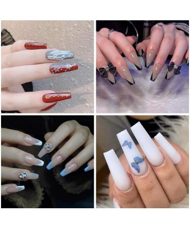 1100 Piece C Curve Long Acrylic Nail Tips - Clear & Natural | Square Half Cover Fake Nails for DIY Nail Art - Buy Online on GoSupps.com