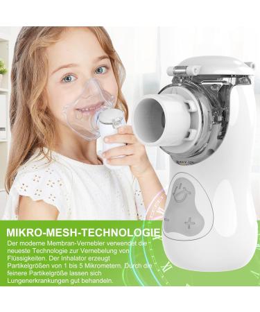 FEELLIFE Inhalation Device for Children & Adults - Quiet Portable Inhalator for Babies - Effective Respiratory Relief with Adjustable Spray & 2 Atomizer Membranes (White) - Buy Online on GoSupps.com