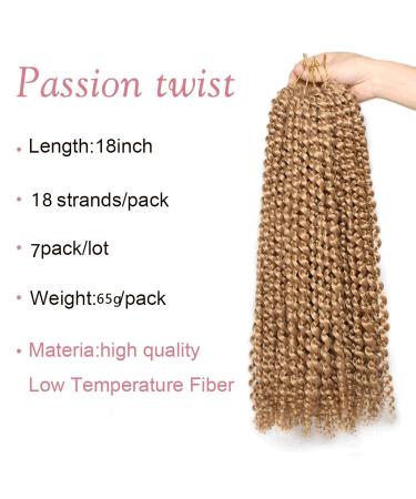 Xtrend 6 Packs 18 Inch Passion Twist Hair - Bohemian Water Wave Braiding Extensions | Itch-Free Synthetic Fiber | Hot Water Setting - Brown Curly Crochet Hair - Buy Online on GoSupps.com