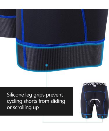 Nicewin Bike Underpants for Men - 4D Padded Bicycle Shorts Breathable & Fast-Drying Shockproof Cycling Underwear L Blue - Buy Online on GoSupps.com