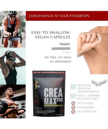 Mr Run's Crea Max 3000mg Pure Creatine Monohydrate Capsules - 120 Count for Muscle Growth - Vegan Gym Supplements for Men & Women - Buy Online on GoSupps.com