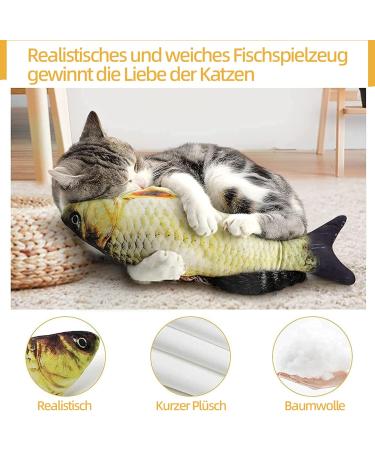 Interactive Cat Toys - Rechargeable Plush Fish with Catnip Washable USB-Cable Yellow - Perfect for Fun & Play! - Buy Online on GoSupps.com