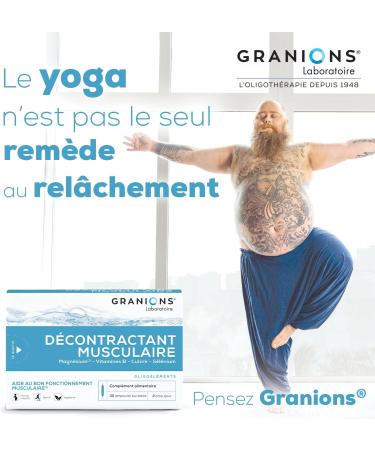 GRANIONS Muscle Relaxer | Reduces Cramps Discomfort Muscle Stiffness | Magnesium Vitamin B Copper Selenium | For the Whole Family | 30 Bulbs | Made in France - Buy Online on GoSupps.com