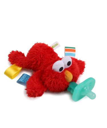 Bright Starts Sesame Street Cozy Coo Soothing BPA-Free Pacifier with Plush Toy - Elmo  Ages Newborn +   Green   4.42x2.04x4.17 Inch (Pack of 1)