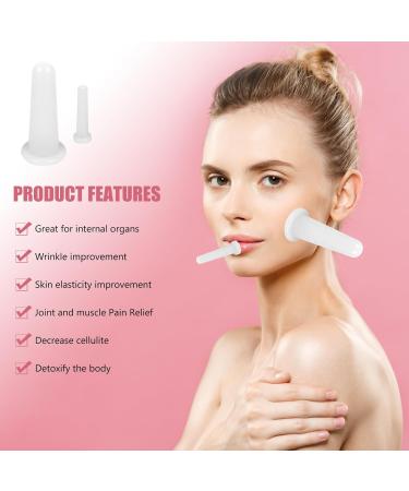 2 Pcs Facial Cupping Set Silicone Cupping Set Massage Cupping for Face Body Eye Anti-Aging Facial Care (White) - Buy Online on GoSupps.com