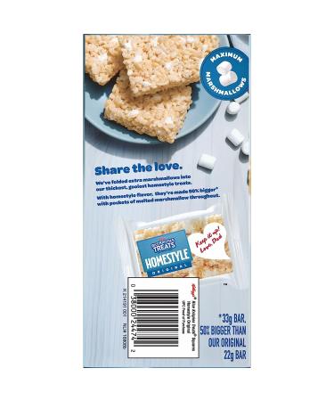 Rice Krispies Treats Homestyle Marshmallow Snack Bars - Kids Snacks for School Lunch - Original Flavor - 6.98oz Box (6 Bars) - Buy Online on GoSupps.com