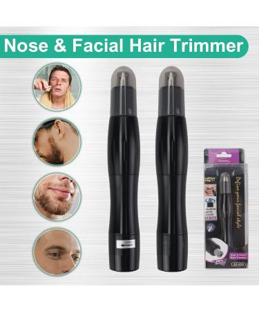 Professional Ear and Nose Hair Trimmer - Painless Battery-Operated Facial & Eyebrow Trimmer for Men & Women - Waterproof with Dual Edge Blades - Buy Online on GoSupps.com
