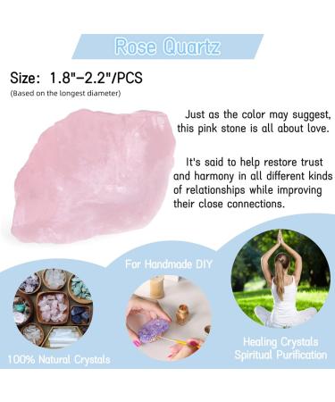XIANNVXI Rose Quartz Crystal 1.77-2.17 Raw Stone - Natural Healing Gemstone for Reiki, Collectors, and Gifts - Buy Online on GoSupps.com