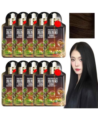 SHENGZE 10 Packs Satywig Hair ColorPlant Hair DyePlant Extract NonDamaging Hair Dye CreamNatural Plant Hair Dye ShampooPlant Hair Dye Cream Coffee