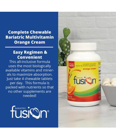 Bariatric Fusion Orange Cream Chewable Multivitamin with Iron - 120 Tablets - Buy Online on GoSupps.com