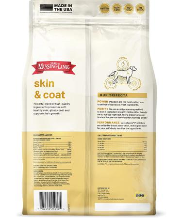 Missing Link Skin & Coat Probiotics Superfood for Dogs - 5lb Powder with Omegas 3 & 6, Fiber, Vitamin-E, Biotin - Promotes Healthy Skin, Glossy Coat, and Hair Growth - Buy Online on GoSupps.com
