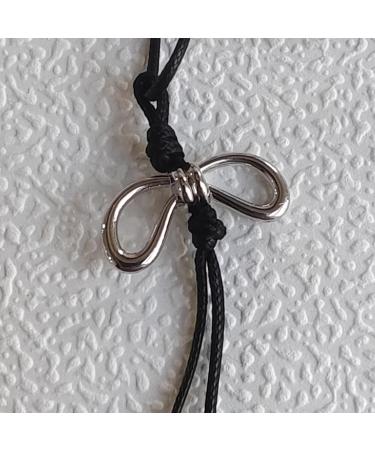 Oralgos Hohle Sieben Bowknot Pendant Necklace - Handmade Adjustable Choker for Women & Girls | Elegant Collarbone Chain - Buy Online on GoSupps.com