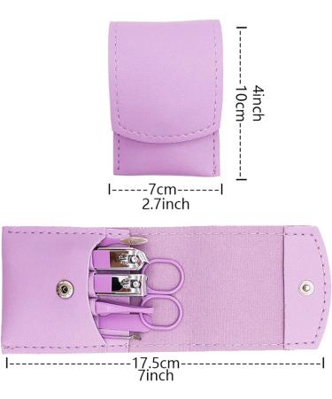 Purple Nail Clipper Set - 7PCS Manicure Kit with Stainless Steel Clippers in PU Leather Case - Buy Online on GoSupps.com