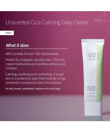 Resh Lab Korean Cica Repair Cream Hydrating Face Moisturizer for Sensitive & Dry Skin | Redness Relief Soothing Cream with Ceramide & Panthenol (Fragrance-Free 50ml) - Buy Online on GoSupps.com