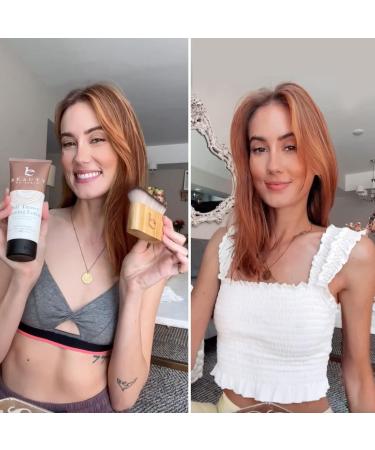 Self Tanner Face & Body Set - Organic Aloe Vera & Shea Butter Buildable Bronzer Sunless Tanning Lotion 2-Piece Medium to Dark - Best Sellers - Buy Online on GoSupps.com