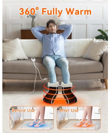 Fernida Heated Foot Warmer - Electrical Foot Cushion for Men & Women - 6 Temperature Settings & 4 Timer Stages - Fast Heating & Reusable Solution for Cold Feet - Buy Online on GoSupps.com
