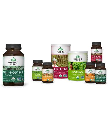 Organic India Tulsi Herbal Supplement - Holy Basil for Immune Support, Stress Relief, Vegan & USDA Organic - 180 Capsules - Buy Online on GoSupps.com