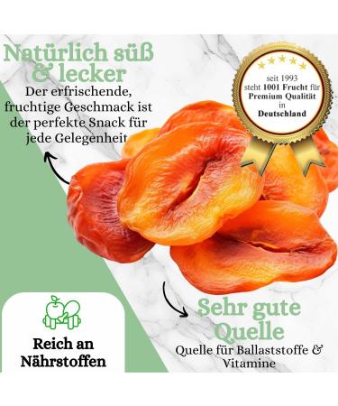  1001 Frucht 1001 Frucht Lightly dried peach Untreated dried fruit without additives Juicy peach Sun-dried peach Non-GMO peach (500g) - Buy Online on GoSupps.com