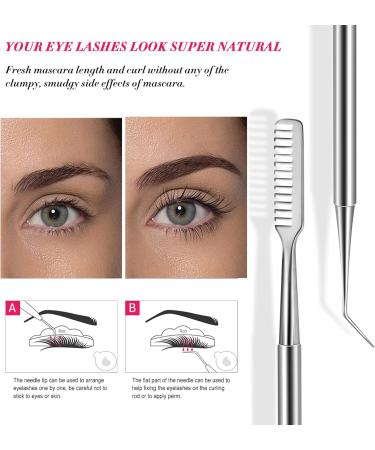 FVION 2pcs Lash Lift Tool Kit - Eyelash Separator Comb Set for Perming, Extension & Tinting - Beauty Salon Lash Lift Shields - Silver 2.0 - Buy Online on GoSupps.com