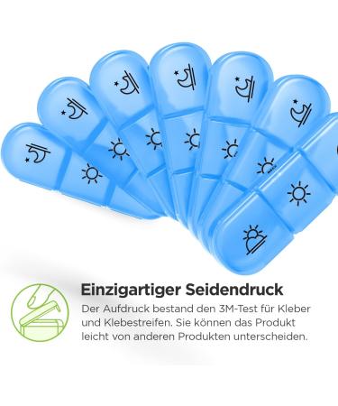 Shop Auvon Weekly Pill Box - 7-Day Portable Tablet Organizer with Large Compartments for Medications & Supplements (Blue) - Buy Online on GoSupps.com