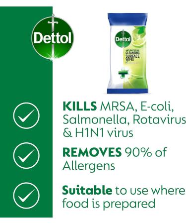 Dettol Antibacterial Lime & Mint Wipes - 126 Count Pack | Disinfecting Wipes - Buy Online on GoSupps.com