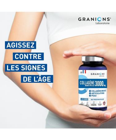 COLLAGENE MARIN 3000 MG GRANIONS - Collagene Marin Type 1 et 2 - Collagene Marin + Cuivre + Manganese - Peptide de Collagene - Peau Beaut - repousse cheveux - 80 comprim s - Buy Online on GoSupps.com