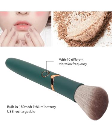 Rechargeable Makeup Brush - 180mAh Battery 10 Vibration Gears Waterproof Electric Beauty Brush for Travel - Soft Hair Eco-Friendly Green - Buy Online on GoSupps.com