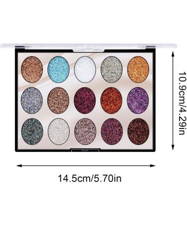 15 Colors Eyeshadow Palette | Glitter Makeup Palette Set - Long Lasting High Pigmented Eye Shadow Powder Pallet for Girls Women Mona43henry A:01 - Buy Online on GoSupps.com