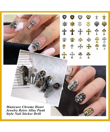 58PCS Metal Cross Nail Charms - Vintage 3D Punk Accessories for Nail Salon & Art at Home - Buy Online on GoSupps.com