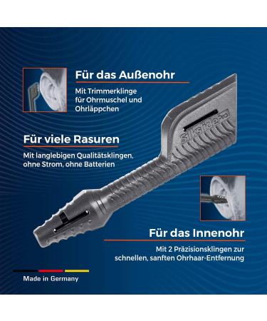 Silkslide Pro Ohrhaar Razierer - Sanfte & sichere Ohrenhaaren Entfernung | Hygienisch waschbare Solingen Klingen | Made in Germany - Buy Online on GoSupps.com