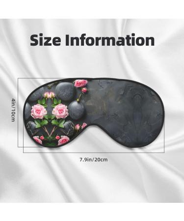 Buy Spa Stone & Rose Flowers Print Double-Sided Eye Mask - Soft Light Blocking for Better Sleep Quality | International Shipping Available - Buy Online on GoSupps.com