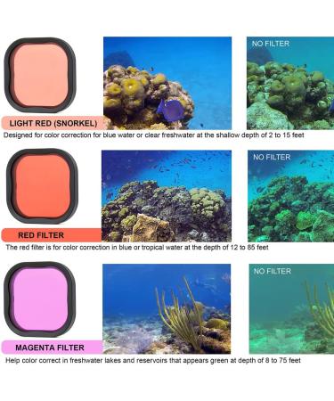 GoPro Hero 8/9/10 Dive Filter Set - Red Light Red Magenta Filters for Underwater Video/Photography - Buy Online on GoSupps.com