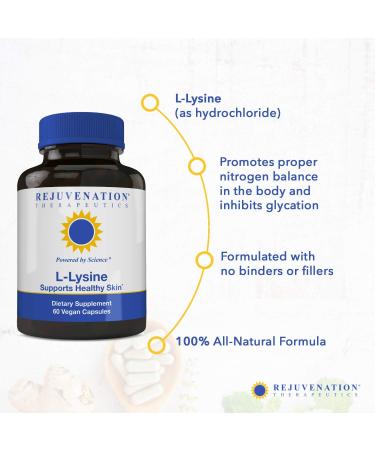 L-Lysine 500mg - Supports Healthy Skin | 60 Vegan Capsules | International Shipping - Buy Online on GoSupps.com