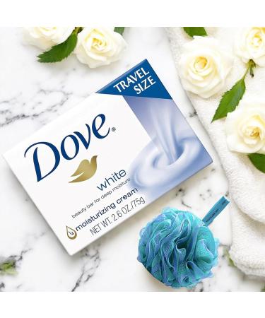 White Travel Size Bar Soap with Bath Sponge - Moisturizing & Gentle Cleansing - Perfect for Skin Nourishment | 2.6 Oz Pack of 1 - Buy Online on GoSupps.com