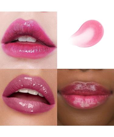 Color Changing Lip Gloss | PH Tinted Lip Oil Green to Pink | Long Lasting Moisturizing Shine Balm for Dry Lips | Mood Lip Glow Oil (01 - Buy Online on GoSupps.com