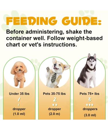 Allergy Relief Drops for Dogs Immune Support Supplement Dog Supplement Dog Allergy Relief with Vitamin C Vitamins Support Healthy Skin-60ml - Buy Online on GoSupps.com