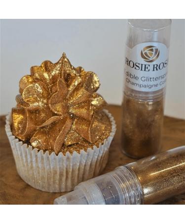 Champaign Gold Edible Glitter Spray 5G - Perfect for Muffins & Cake Decoration | Rosie Rose - Buy Online on GoSupps.com