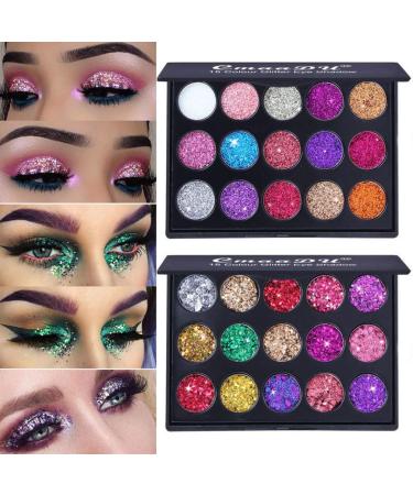 MEICOLY Glitter Eyeshadow Palette 30 Colors Pressed Pigmented Mineral Ultra Shimmer Sequined Palette Self Adhesive Eye Shadow Long Lasting 3.94X3.07 Inch/pack - Buy Online on GoSupps.com