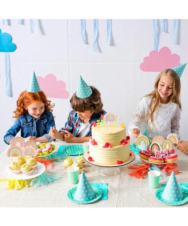 48 Pieces Boho Rainbow Cake Topper Boho Cupcake Topper Bohemian Theme Rainbow Cupcake Toppers for Girls Baby Shower Birthday Boho Rainbow Party Decoration Supplies - Buy Online on GoSupps.com