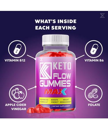 Keto Flow ACV Gummies Max 3000mg - 60 Keto Gummy Bears for Keto Flow Support - Buy Online on GoSupps.com