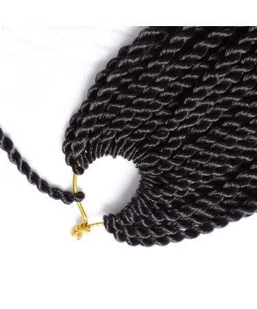 VIOLET 18 Inch Senegalese Twist Crochet Hair Pre Looped 8 Packs | 35 Strands A Pack | Crochet Braids for Black Women | Crochet Twist Hairstyles (1B) - Buy Online on GoSupps.com