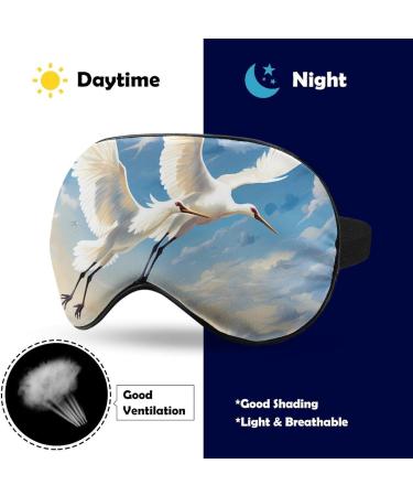 Cranes Birds Flying Sky Sleep Mask | Cute Adjustable Eyemask for Travel & Sleeping - Buy Online on GoSupps.com