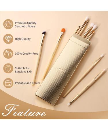 Beili 10 PCs Eyeshadow Brush Set - Perfect for Blending Eyeshadow Highlighter & Eyeliner | Eco-Friendly Bamboo Makeup Brushes for Flawless Eye Makeup - Buy Online on GoSupps.com