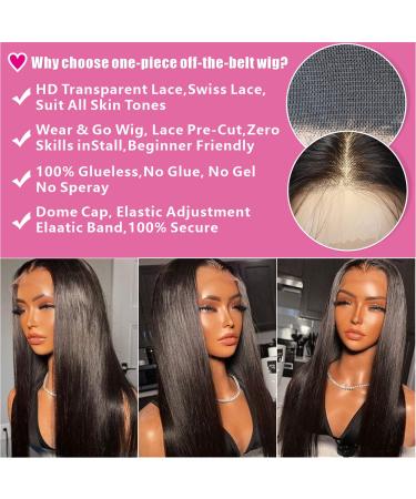 VELOMA Wear And Go Glueless 5x5 HD Lace Front Wig 22 Inch | Human Hair Pre Plucked Straight Lace Closure Wig 180% Density - No Glue Needed | For Black Women - Buy Online on GoSupps.com