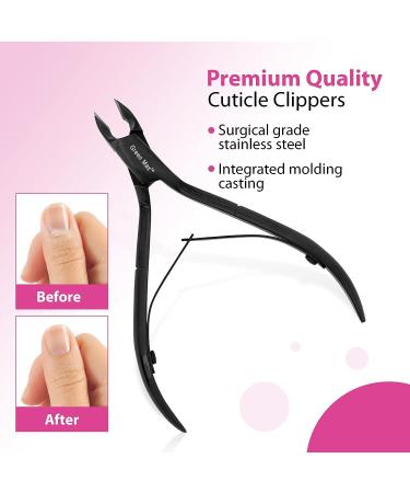 Professional Stainless Steel Green Max Cuticle Nippers - Anti Rust Cuticle Remover Pedicure Manicure Tool - Black - Buy Online on GoSupps.com